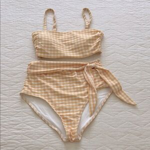 Yellow Gingham Bikini Set